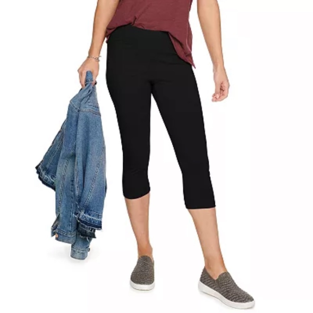 SONOMA Black Mid-Rise Crop Leggings Size PXS